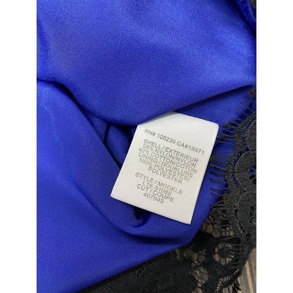 JOIE Dress sz S Dress Blue Black Lace Overlay Maribeth Cocktail Classic Vintage - Picture 7 of 8